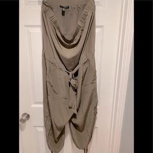 1 piece army green all silk jumpsuit